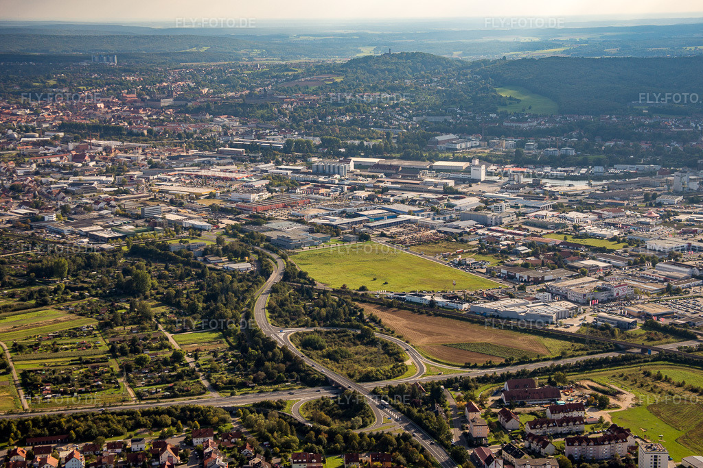 Luftbild: Bamberg von Nordwesten in Hallstadt im Bundesland Bayern in Deutschland. Foto: IMG_073785.jpg vom 27.09.2014 durch Werner Riehm/FLY-FOTO.de