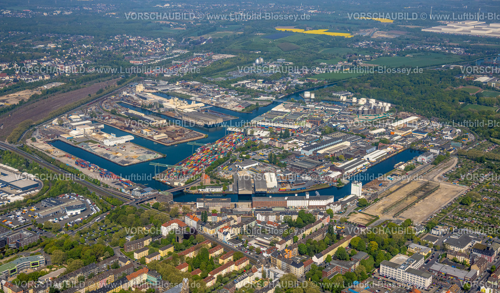 Dortmund220500652DortmunderHafen | Luftbild vom Dortmunder Hafen mit Speicherstraße und Kanalstraße, e-port-dortmund, Dortmund-Ems-Kanal, Containerhafen,  Hafen, Dortmund, Ruhrgebiet, Nordrhein-Westfalen, Deutschland 