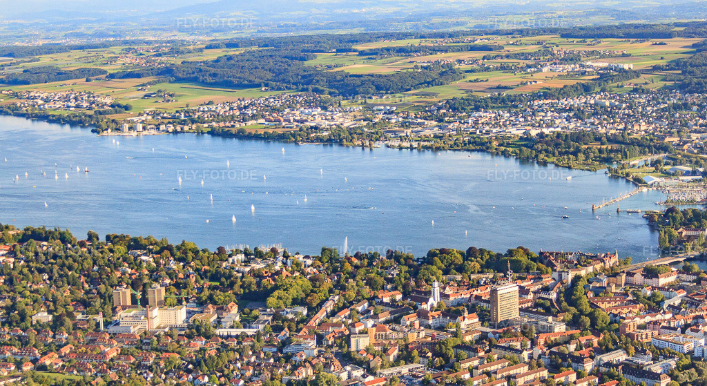 Luftbild: Bodensee zwischen Petershausen und Kreuzlingen in Konstanz im Bundesland Baden-Württemberg in Deutschland. Foto: IMG_71665.jpg vom 30.08.2014 durch Werner Riehm/FLY-FOTO.de – Auflösung des Originals: 4558 x 2490 px