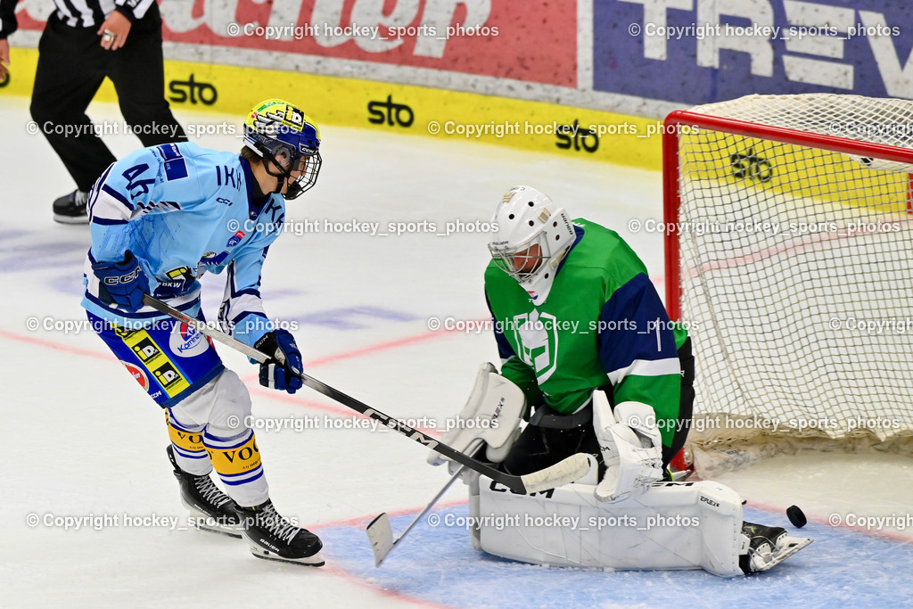 EC iDM Wärmepumpen VSV vs. KHL Sisak | Tor #46 Paul Sintschnig EC VSV, EC iDM Wärmepumpen VSV vs. KHL Sisak, EC iDM Wärmepumpen VSV vs. KHL Sisak am 02.09.2025 in Villach (Stadthalle Villach), Austria, (Photo by Bernd Stefan)