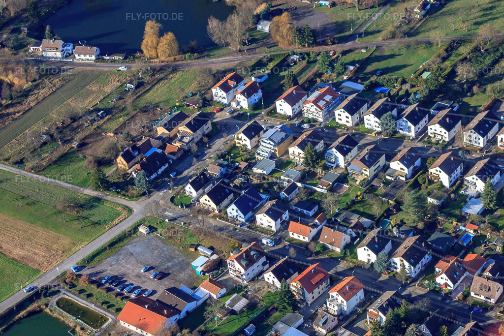 Luftbild: Bruchweg im Ortsteil Knielingen in Karlsruhe im Bundesland Baden-Württemberg in Deutschland. Foto: IMG_23137.jpg vom 02.12.2009 durch Werner Riehm/FLY-FOTO.de