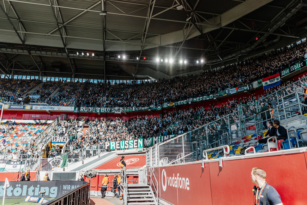 2. Bundesliga, Saison 2024/25, 28. Spieltag: Fortuna Düsseldorf - SC Preußen Münster | Düsseldorf, 05.04.2025: 2. Bundesliga, 28. Spieltag, Fortuna Düsseldorf gegen SC Preußen Münster in der Merkur Spiel-Arena in Düsseldorf. Foto: sportfotografie.ms | Markus Paletta - Realisiert mit Pictrs.com