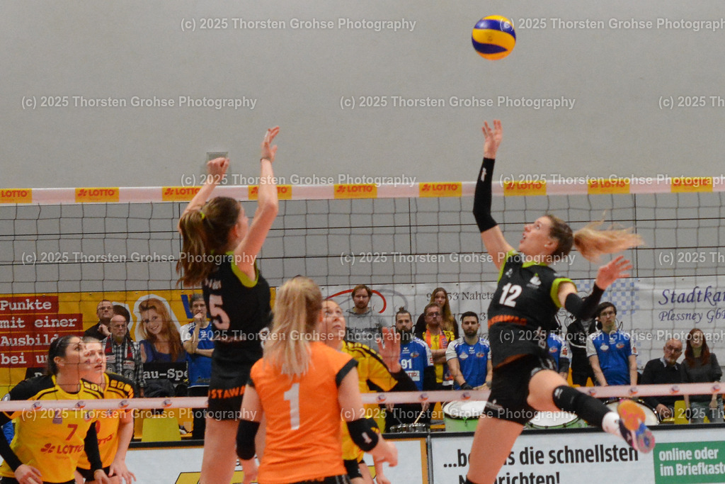 VBL VFB SUHL vs. LADIES IN BLACK AACHEN | Ladys in Black am Ball; VBL VFB SUHL vs. LADIES IN BLACK AACHEN, Volleyball-Bundesliga Frauen am 03.02.2018 in der Multihalle in Meiningen, (Deutschland) - Realisiert mit Pictrs.com
