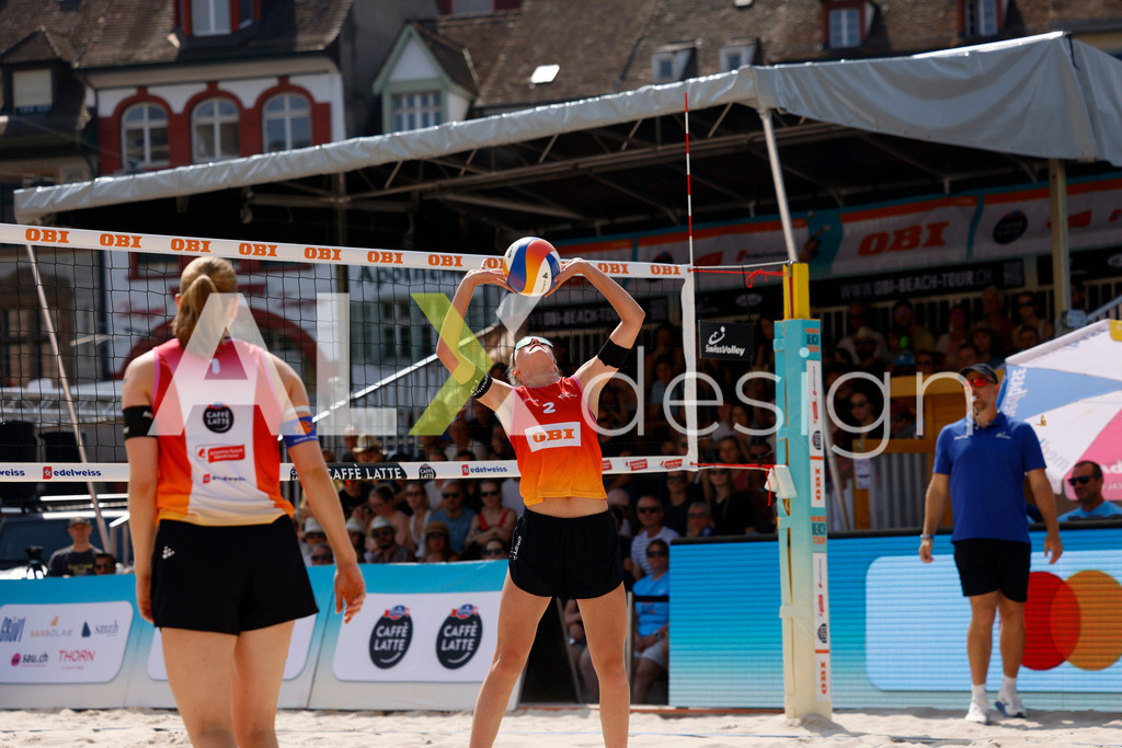 Obi BeachTour 2026 - Basel | BASEL, SWITZERLAND - JULY 19: LINDA ABBÜHL (SUI) during the Obi BeachTour 2026 match between BOSSART / ABBÜHL (SUI) and FLÜCKIGER / DEMIERRE (SUI) at Barfüsserplatz on July 19, 2026 in Basel, Switzerland. - Realisiert mit Pictrs.com