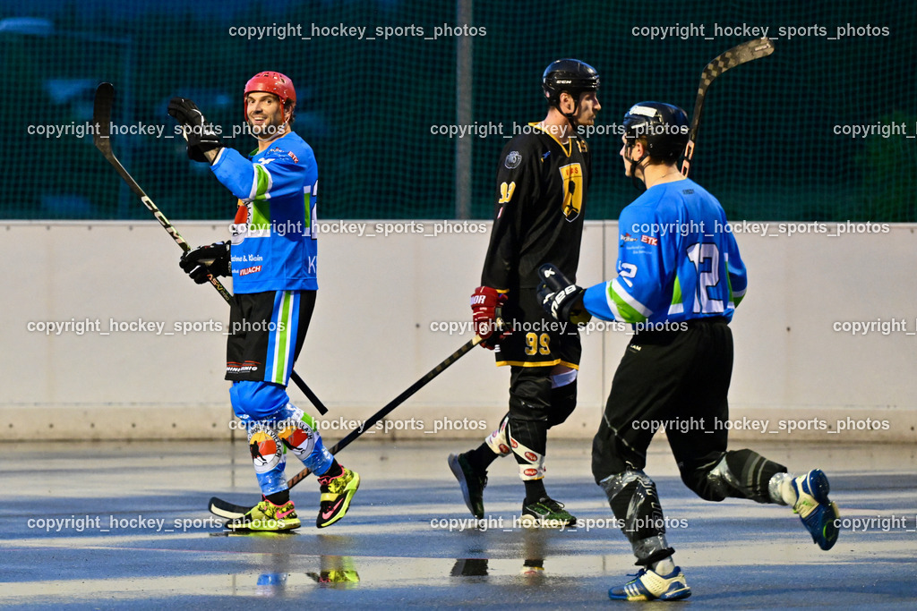 VAS Ballhockey Villach vs. ASKÖ Villach Ballhockey | Jubel #24 Petrik Benjamin, #99 Alagic Adis, #12 Malli Nicolas, VAS Ballhockey Villach vs. ASKÖ Villach Ballhockey, VAS Ballhockey Villach vs. ASKÖ Villach Ballhockey am 28.05.2025 in Villach (Alpen Arena ), Austria, (Photo by Bernd Stefan)