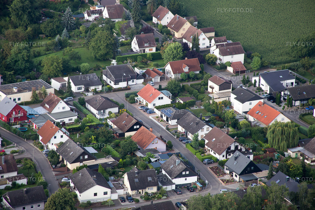 Luftbild: Billigheim-Ingenheim, Maxburgstr im Ortsteil Billigheim in Billigheim-Ingenheim im Bundesland Rheinland-Pfalz in Deutschland. Foto: IMG_092737.jpg vom 13.08.2016 durch Werner Riehm/FLY-FOTO.de
