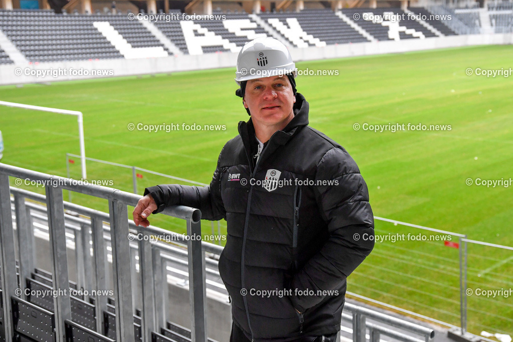 Raiffeisen Arena Linz_ Stadion_ Siegmund Gruber_ Praesident Lask Linz 31.01.2023-2 | 31.01.2023, Raiffeisenarena Linz, AUT, im Bild Raiffeisen Arena Linz
Siegmund Gruber, Praesident Lask Linz (Lask)