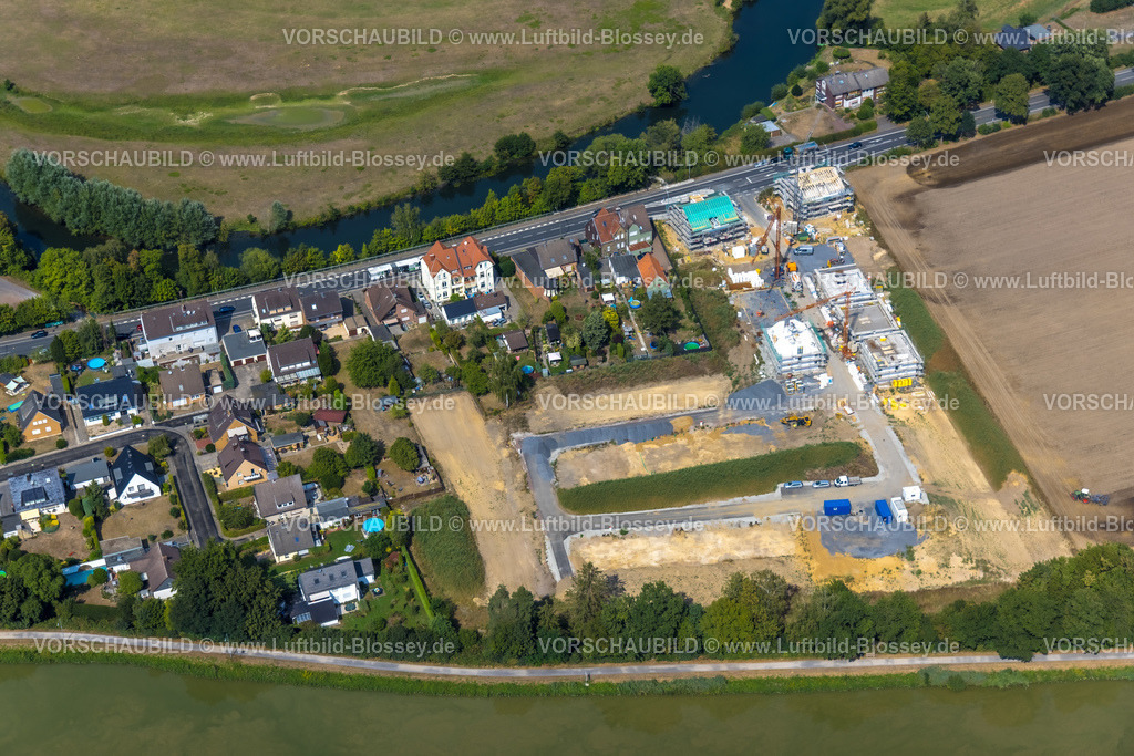 Hamm220809767Uentrop | Luftbild, Baustelle Neubaugebiet für Wohnhäuser Im Fuchswinkel an der Lippestraße / Friedrichsfeld zwischen Fluss Lippe und Datteln-Hamm-Kanal, Uentrop, Hamm, Ruhrgebiet, Nordrhein-Westfalen, Deutschland