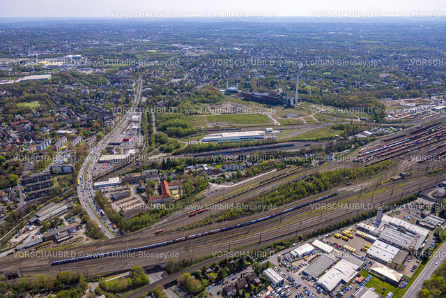 Herne230403378West | Luftbild, ehemaliges Uniper-Kraftwerk Shamrock, Freifläche und Baustelle, ehemaliges Bergwerkgelände General Blumenthal, Güterbahnhof, Wanne-Süd, Herne, Ruhrgebiet, Nordrhein-Westfalen, Deutschland