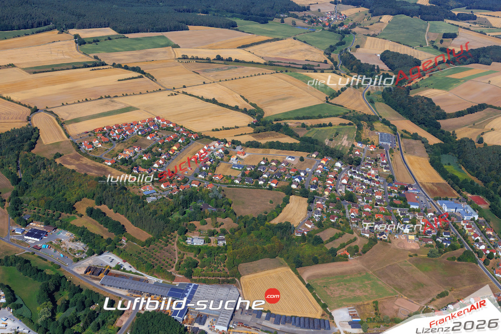 Die Luftaufnahme der Stadt Schlüsselfeld wurde vom UL-Flugzeug heraus erstellt ( keine Drohne )- hohe Auflösung für beste Qualität