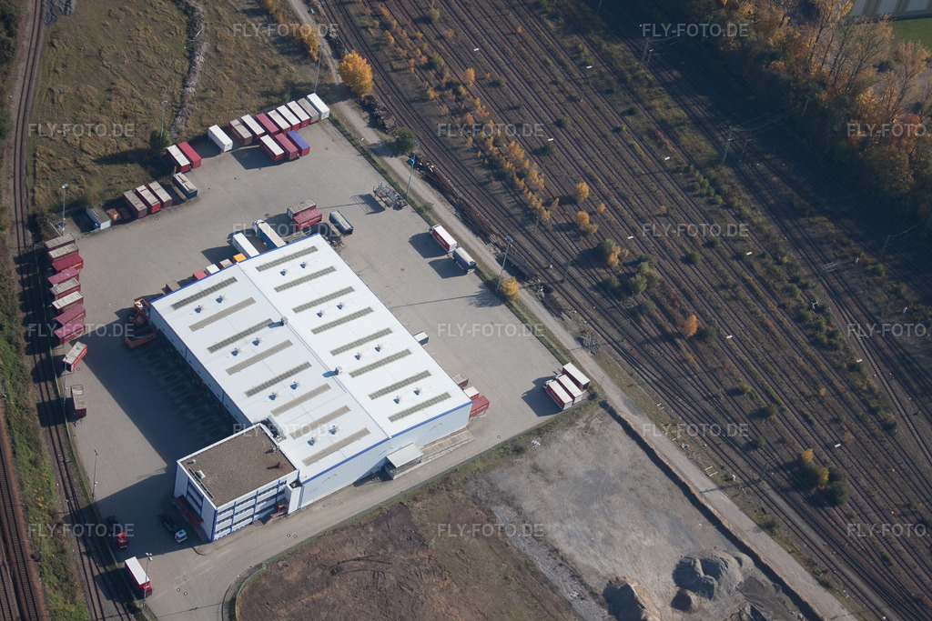 Luftbild: Emons Spedition im Ortsteil Oststadt in Karlsruhe im Bundesland Baden-Württemberg in Deutschland. Foto: IMG_35099.jpg vom 31.10.2010 durch Werner Riehm/FLY-FOTO.de
