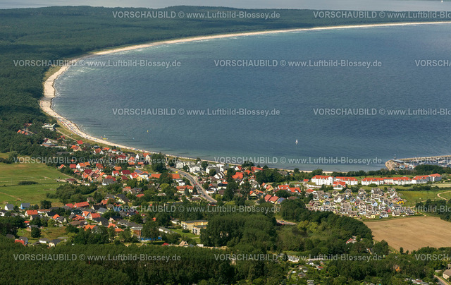 Ruegen12083132Glowe | Luftbild, Glowe und Strand von Schaabe,  Glowe, Insel Rügen, Mecklenburg-Vorpommern, Deutschland, Europa