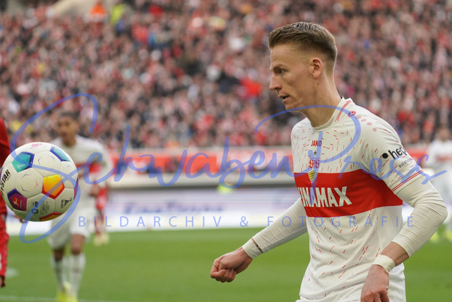 170224Ho1756 | Chris Fuehrich (VfB Stuttgart) - VfB Stuttgart - 1. FC Koeln
Fussball Bundesliga, Saison 2023_24, 23. Spieltag, VfB Stuattgart-1.FC Koeln,  
Deutschland, Stuttgart, MHP Arena, 24.02.2024

(DFL DFB REGULATIONS PROHIBIT ANY USE OF PHOTOGRAPHS as IAMGE SEQUENCES and or QUASI-VIDEO).

