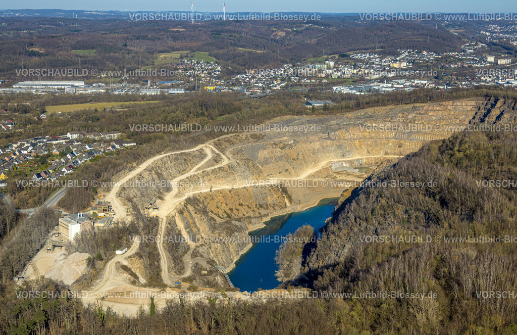 Hagen250302772 | Luftbild, Steinbruch Donnerkuhle, Emst, Hagen, Ruhrgebiet, Nordrhein-Westfalen, Deutschland