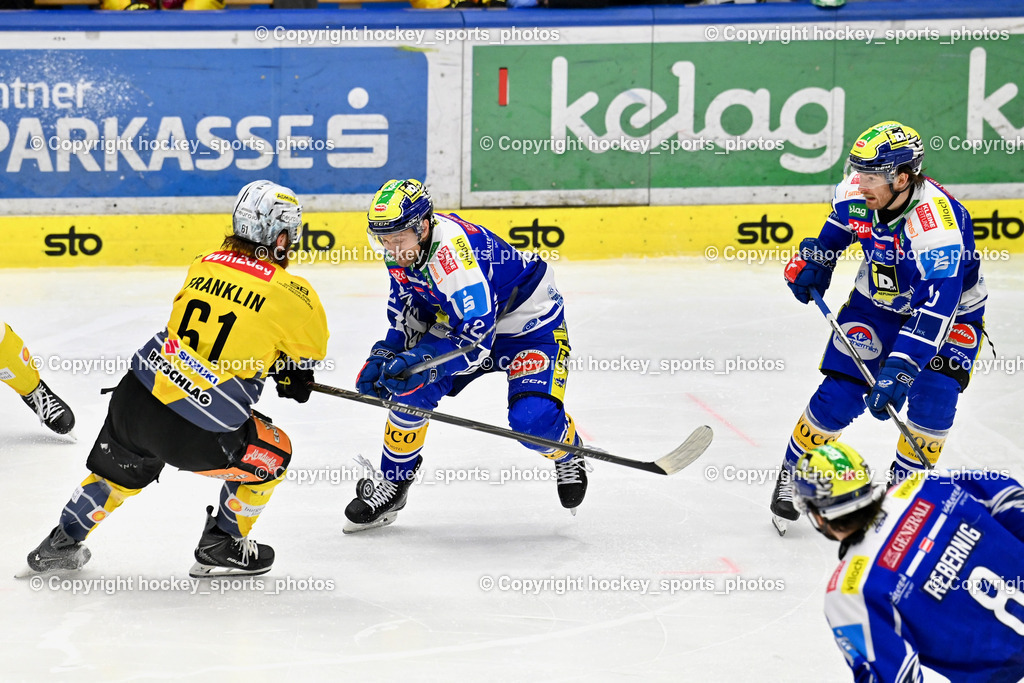 EC IDM Wärmepumpen VSV vs. Vienna Capitals | #61 Zane Franklin Vienna Capitals, #16 Kevin Hancock EC VSV, #42 Alex Wall EC VSV, EC IDM Wärmepumpen VSV vs. Vienna Capitals, EC IDM Wärmepumpen VSV vs. Vienna Capitals am 28.01.2026 in Villach (Stadthalle Villach), Austria, (Photo by Bernd Stefan)