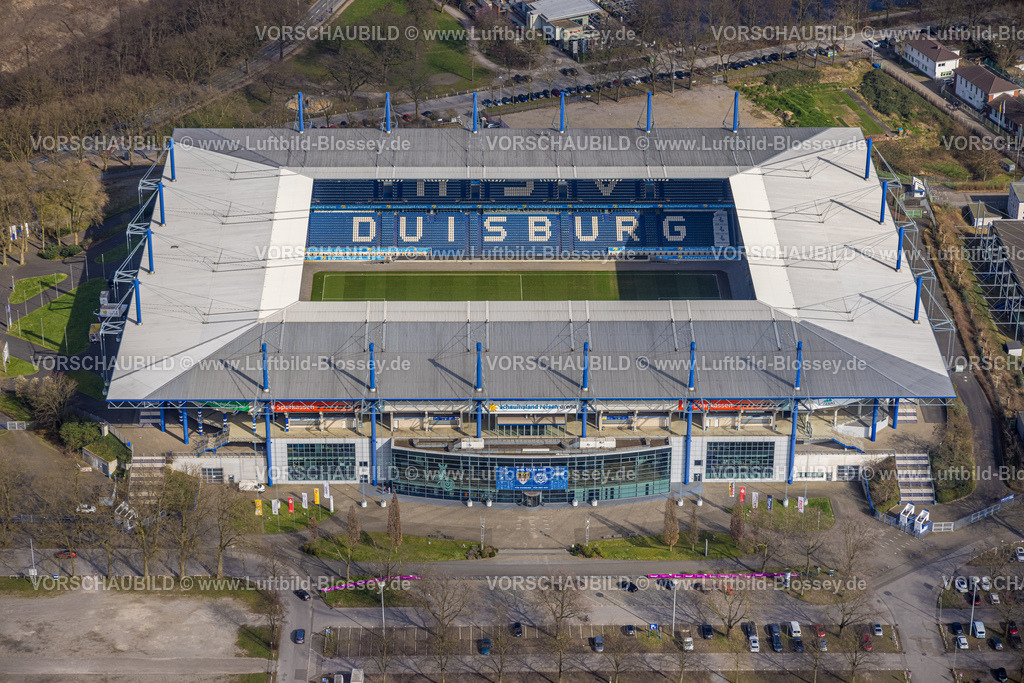 Duisburg240303679 | Luftbild, Bundesligastadion MSV-Arena, auch Schauinsland-Reisen-Arena oder Wedaustadion, Fußballstadion des Fußballvereins MSV Duisburg Meidericher Spielverein 02 e.V. Duisburg, im Sportpark Duisburg, Neudorf, Duisburg, Ruhrgebiet, Nordrhein-Westfalen, Deutschland, Duisburg-S