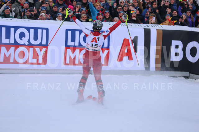Audi FIS Ski World Cup: Men’s Slalom – Hahnenkamm Race, Kitzbuehel | Kitzbuehel, Austria, 25.Jan.26 - Alpine Skiing - FIS World Cup, Hahnenkamm Race, Slalom, men. The image shows FELLER Manuel (AUT, Atomic).