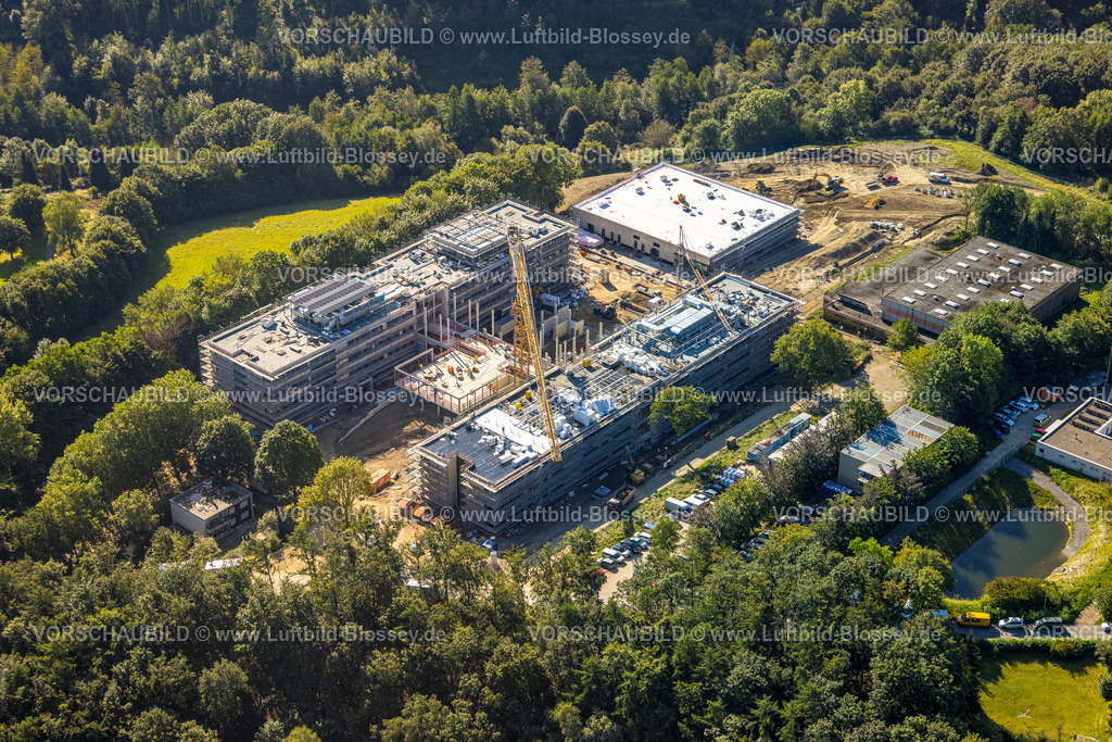 Velbert240811907Neviges | Luftbild, Baustelle Gesamtschule Waldschlösschen, Neviges, Velbert, Ruhrgebiet, Nordrhein-Westfalen, Deutschland