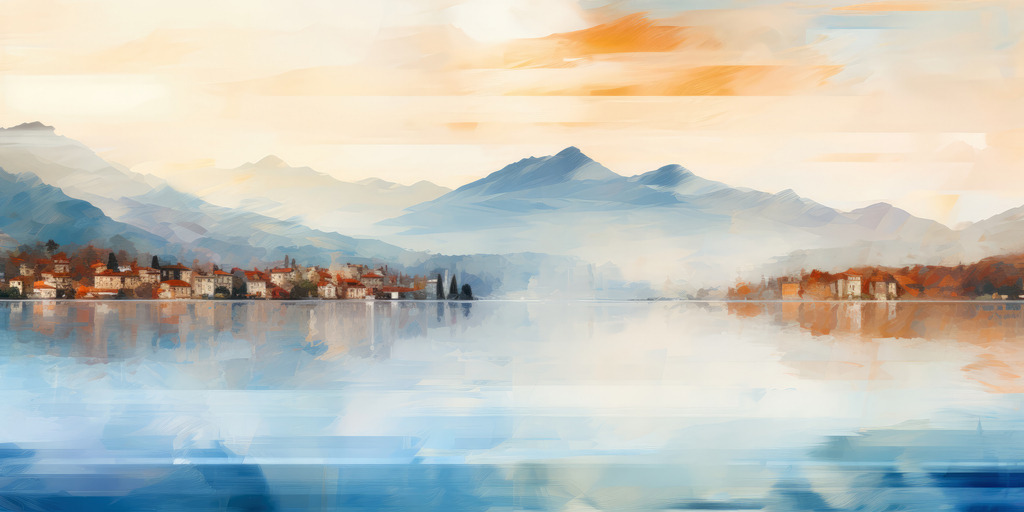 2307193 - Lago Maggiore | Blick über den Lago Maggiore - ein abstraktes digitales Gemälde.
