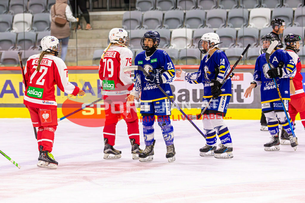 Eishockey DEBL 2023/24 | Eishockey DEBL 2023/24, KAC Frauen - Villach Lady Hawks am 27.09.2023 in Klagenfurt (Heidi Horten Arena), Austria, (Photo by Ernst Krawagner sport-fan.at) - Realisiert mit Pictrs.com
