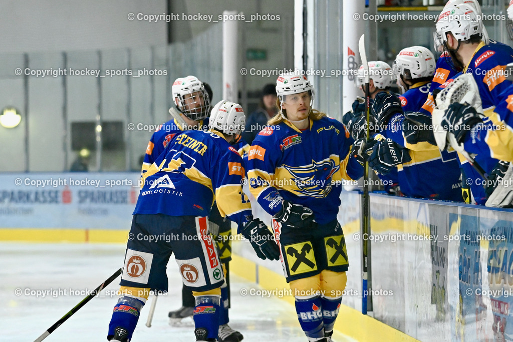 ESC Steindorf vs. HC Kufstein Dragons 25.2.2023 | Jubel HC Kufstein Mannschaft, #88 Hrazdira David