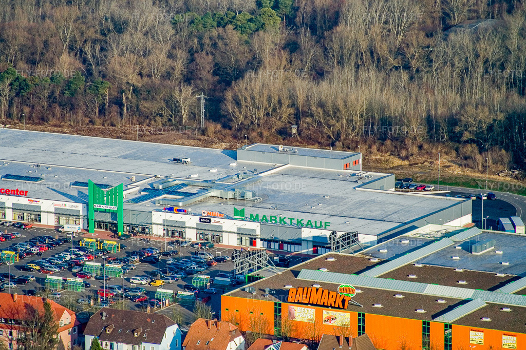Luftbild: Martktauf im Maximilian Center im Ortsteil Maximiliansau in Wörth im Bundesland Rheinland-Pfalz in Deutschland. Foto: IMG_9037.jpg vom 15.12.2007 durch Werner Riehm/FLY-FOTO.de