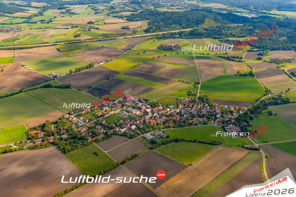 Luftaufnahme von Oberoestheim Diebach Bild- Das Luftbild wurde 2025 vom UL-Flugzeug heraus erstellt ( keine Drohne ) - Hochauflösende Luftaufnahme -Nicht vergleichbar mit Google Maps oder Satelittenbilder- Die Geschenkidee !Mit Lizenz und Bildrechte bestellbar