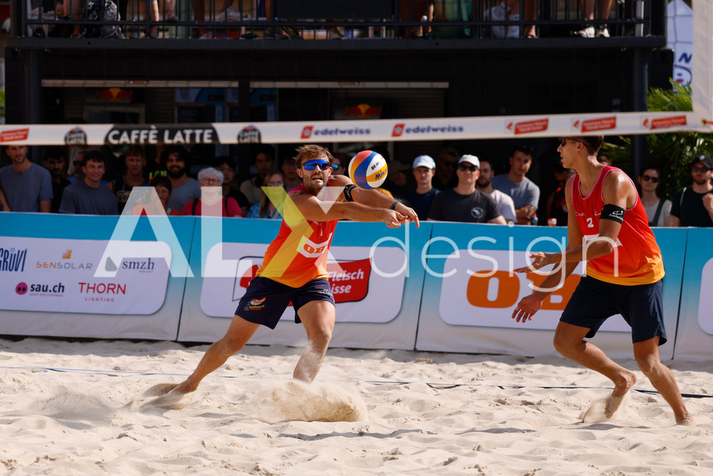 Obi BeachTour 2026 - Basel | BASEL, SWITZERLAND - JULY 19: LEO DILLIER (SUI) during the Obi BeachTour 2026 match between DILLIER / FLÜCKIGER (SUI) and BREER / KÄLIN (SUI) at Barfüsserplatz on July 19, 2026 in Basel, Switzerland. - Realisiert mit Pictrs.com