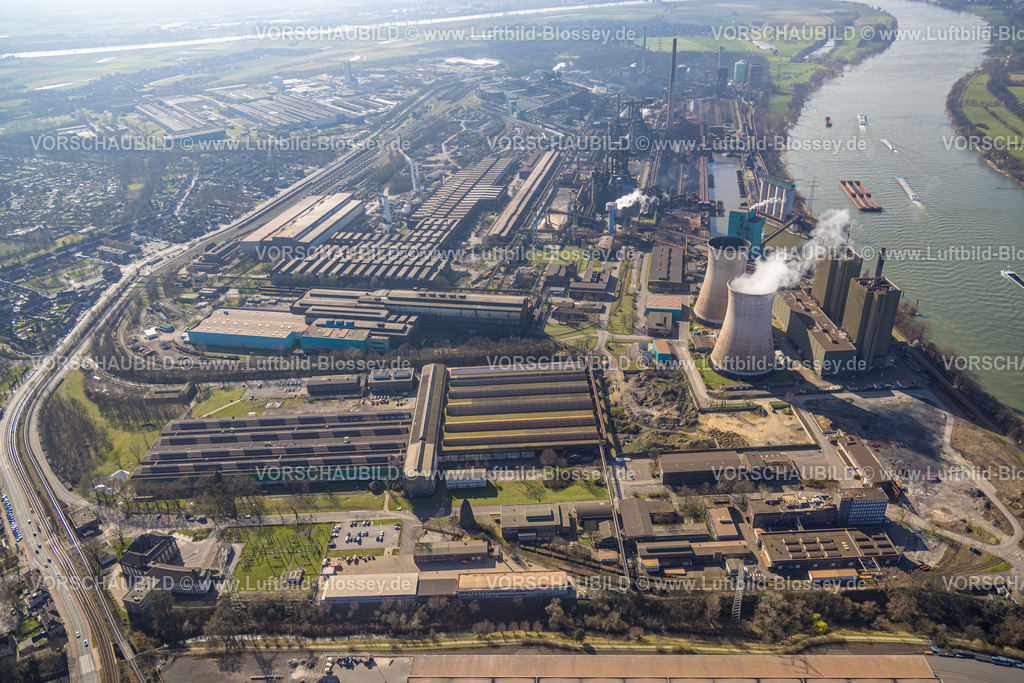 Duisburg240303457 | Luftbild, Hüttenwerke Krupp Mannesmann GmbH HKM am Fluss Rhein, Hüttenheim, Duisburg, Ruhrgebiet, Nordrhein-Westfalen, Deutschland, Duisburg-S