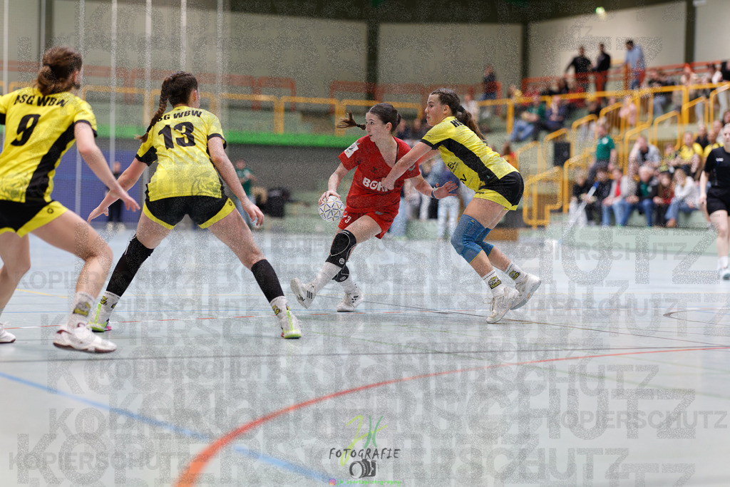 Hessenmeisterschaft wJC - Finale; HSG Kleenheim - HSG Weiterstadt/ Braunsh.Worf. | Hessenmeisterschaft wJC - Finale; HSG Kleenheim - HSG Weiterstadt/ Braunsh.Worf. am 22.03.2025 in Biedenkopf (Sporthalle Lahntalschule)Photo © 2025 - Jörg Heinrich - Realisiert mit Pictrs.com