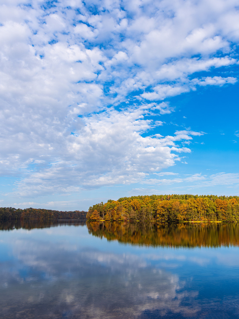 Blick über den See Schmaler Luzin auf die herbstliche Feldberger Seenlandschaft | Blick über den See Schmaler Luzin auf die herbstliche Feldberger Seenlandschaft.