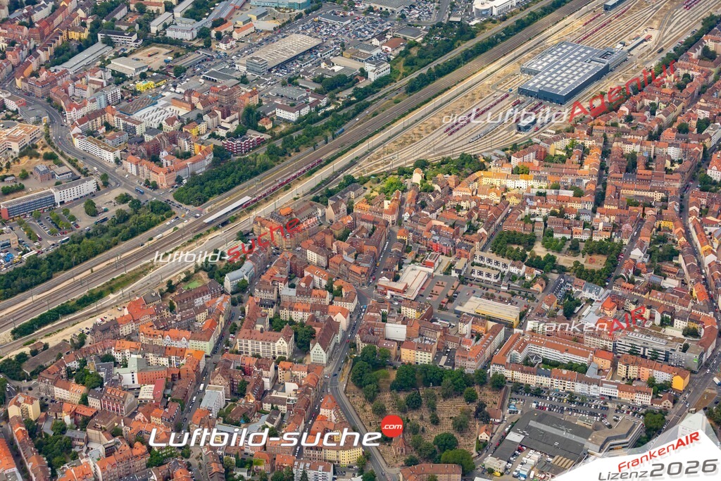 aktuelles Luftbild von  Weststadt-gostenhof - Luftaufnahme wurde 2019 von https://frankenair.de mittels Flugzeug (keine Drohne) erstellt.