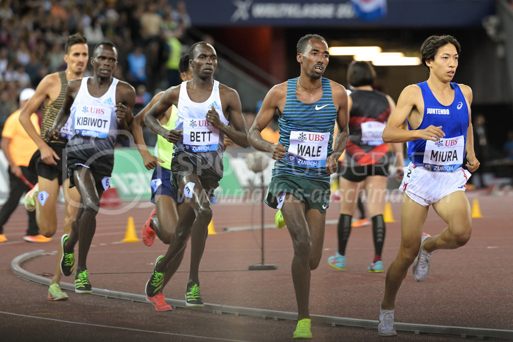 Leichtathletik: Weltklasse Zürich | 08.09.2022, Zürich, Letzigrund, Leichtathletik: Weltklasse Zürich, KIBIWOT Abraham (KEN), BETT Leonard Kipkemoi (KEN), WALE Getnet (ETH) und MIURA Ryuji (JPN) im 3000m-Hindernislauf der Männer. - Realisiert mit Pictrs.com
