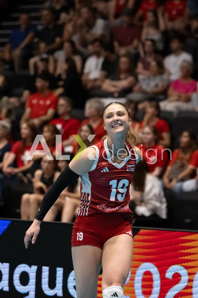 Austria v Switzerland - CEV European League Women | KRIENS, SWITZERLAND - JUNE 14: EVA STABENTHEINER of Austria during the CEV European League match between Austria and Switzerland at Pilatus Arena on June 14, 2026 in Kriens, Switzerland. - Realisiert mit Pictrs.com