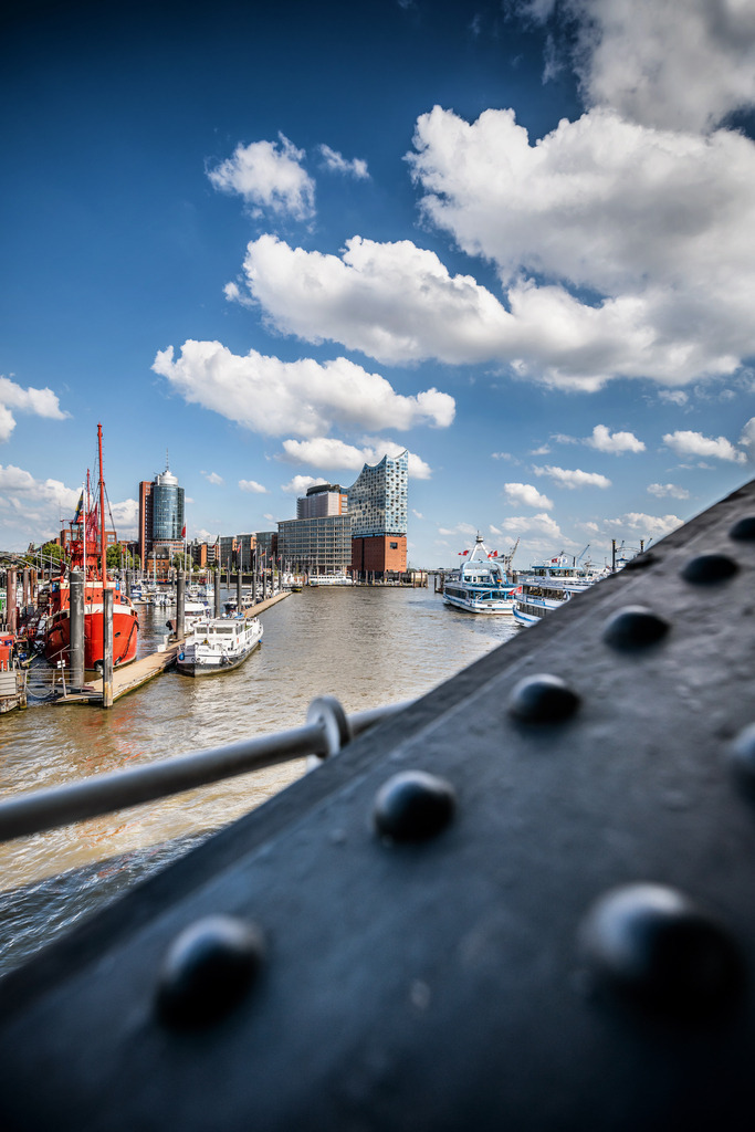 10250706 - Blick auf die Elphi | Stimmungsvoller Blick auf die Elbphilharmonie im Sonnenlicht.