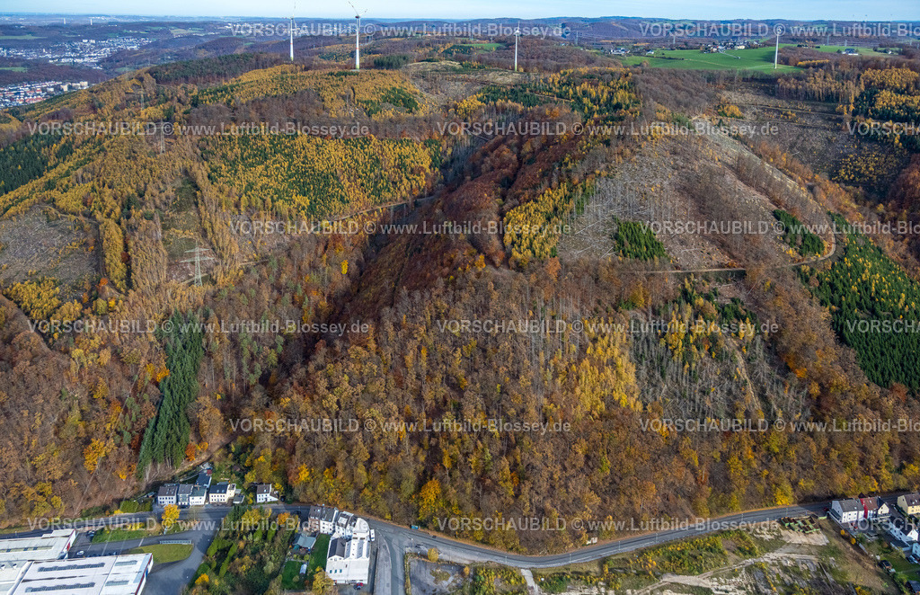 Hagen251101988 | Luftbild, Waldgebiet mit Waldschäden, Veserde, Nachrodt-Wiblingwerde, Ruhrgebiet, Nordrhein-Westfalen, Deutschland