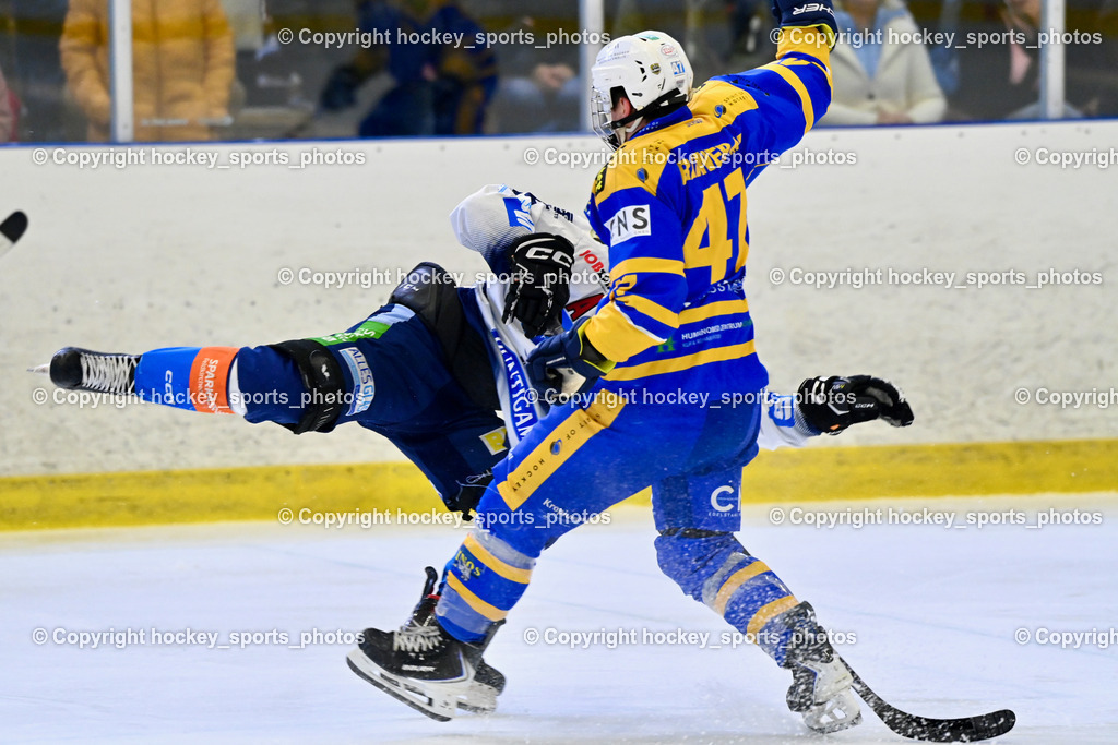 1. EHC Althofen vs. ESC Sparkasse Steindorf  | #46 Maurer Julian ESC Steindorf, #47 Rainer Michael EHC Althofen, 1. EHC Althofen vs. ESC Sparkasse Steindorf , 1. EHC Althofen vs. ESC Sparkasse Steindorf  am 08.03.2026 in Althofen (Stadthalle Althofen), Austria, (Photo by Bernd Stefan)