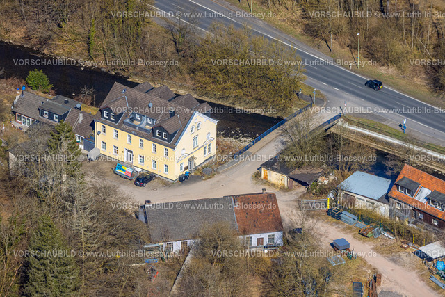 Hagen250303969 | Luftbild, Straße Roland-Volme mit Brücke über den Fluss Volme, Volme Brücke an der Bundesstraße B54 Rummenohler Straße, Dahl, Hagen, Ruhrgebiet, Nordrhein-Westfalen, Deutschland