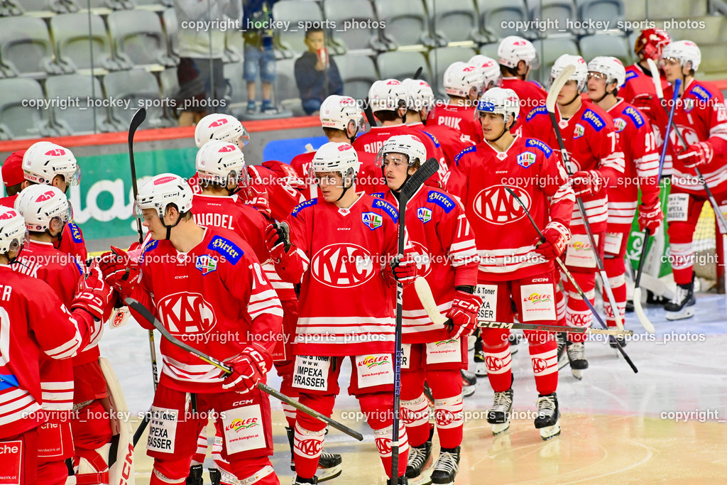 EC KAC Future Team vs. Die Adler Kitzbühl 7.10.2023 | EC KAC FUTURE TEAM Mannschaft, EC KAC Future Team vs. Die Adler Kitzbühl 7.10.2023, EC KAC Future Team vs. Die Adler Kitzbühl am 07.10.2023 in Klagenfurt (Messehalle Klagenfurt), Austria, (Photo by Bernd Stefan)