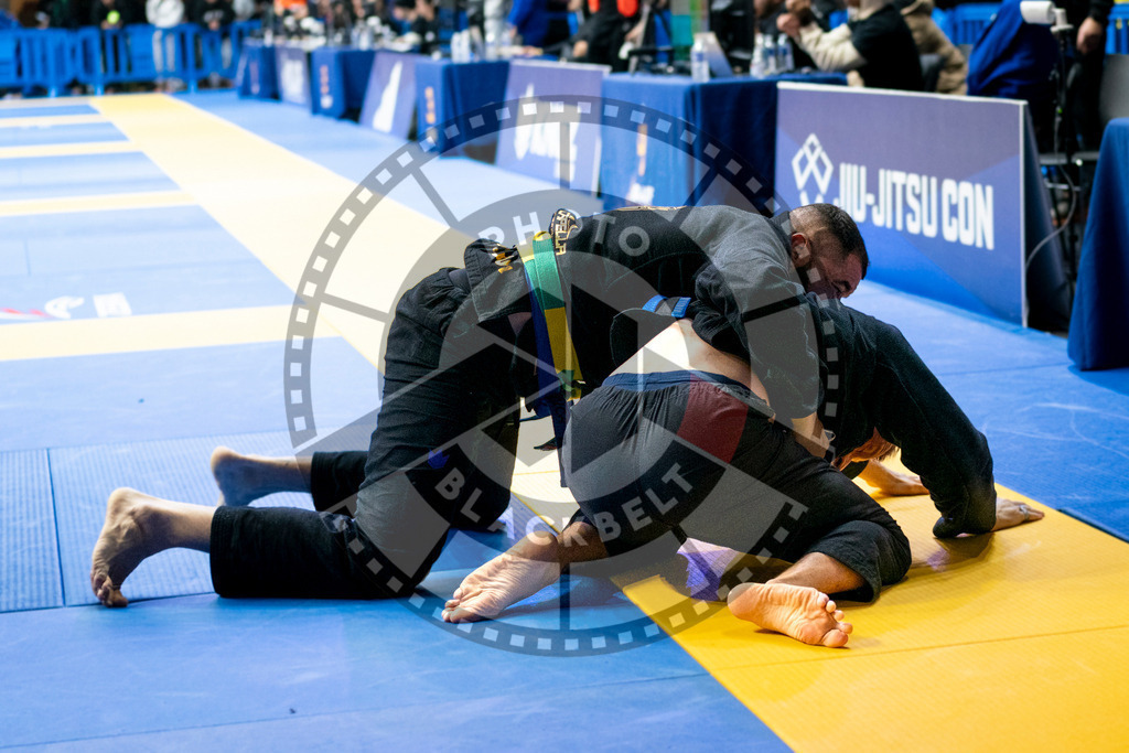 20240121PBB7053 | Fighters compete during the second day of the IBJJF European Championship in Paris, France, on January 21, 2024.