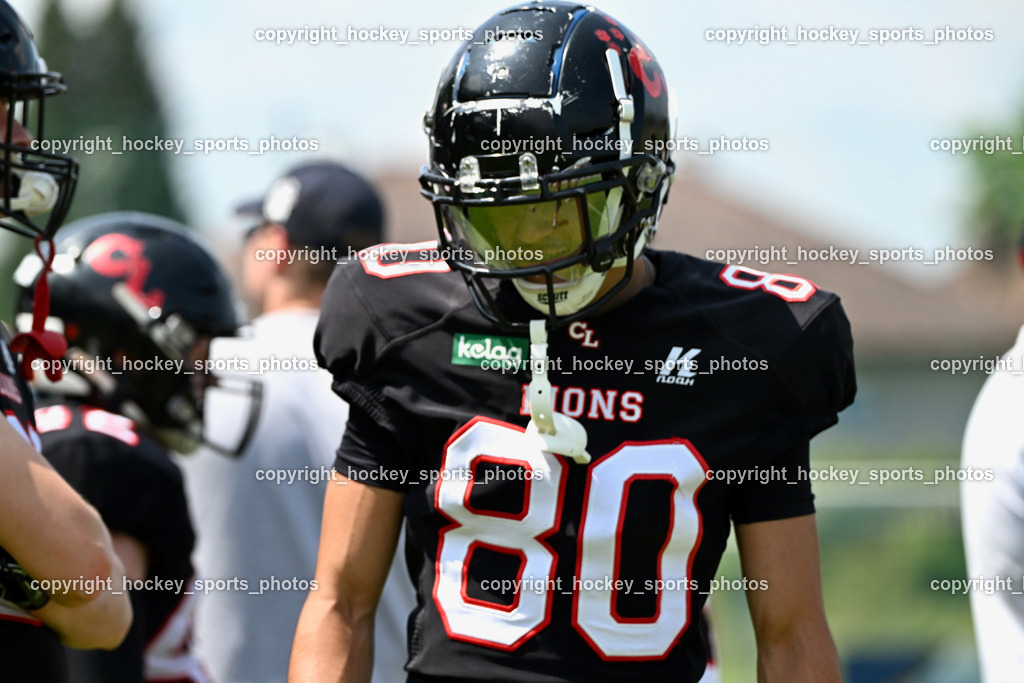 Carinthian Lions vs. Cineplexx Blue Devils | #80 Pacella Alessandro Carinthian Lion, Carinthian Lions vs. Cineplexx Blue Devils, Carinthian Lions vs. Cineplexx Blue Devils am 09.06.2025 in Klagenfurt (ASV Sportplatz), Austria, (Photo by Bernd Stefan)