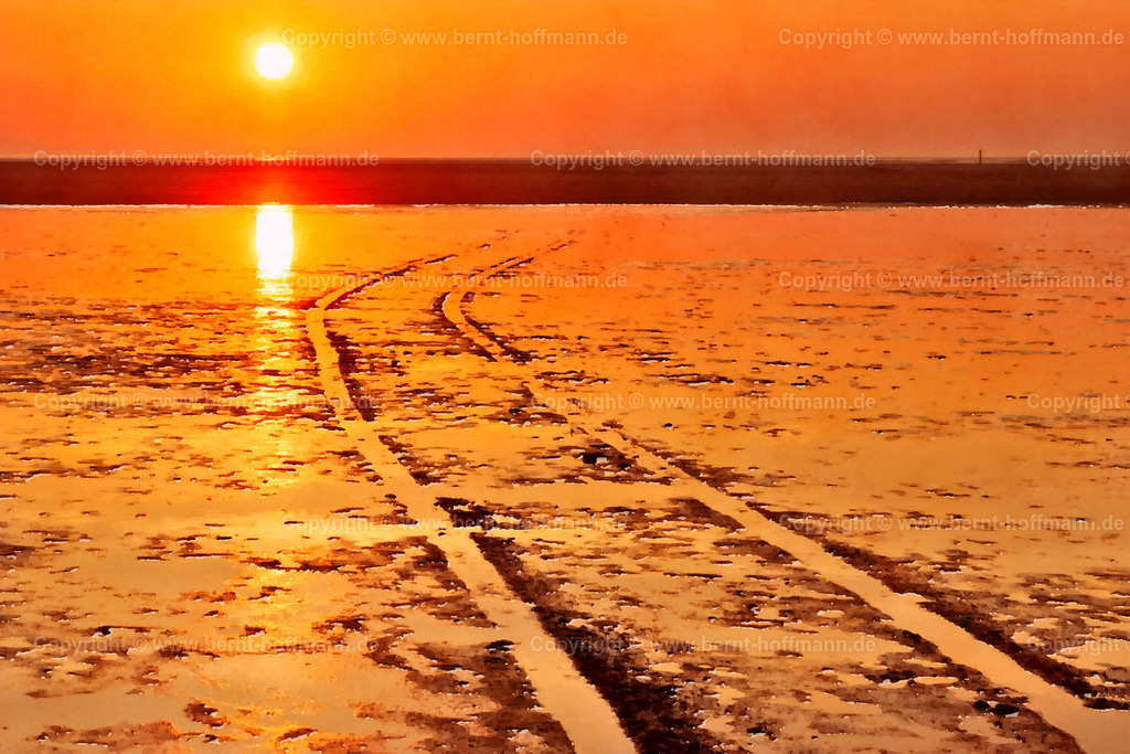 PDM2_8097_SUG-in-SPBoehl_180x120 | DIGITALKUNST. Abendstimmung im Nationalpark Wattenmeer. __ Sonnenuntergang am Watt bei Sankt Peter- Böhl auf der Halbinsel Eiderstedt in Nordfriesland. - Realisiert mit Pictrs.com