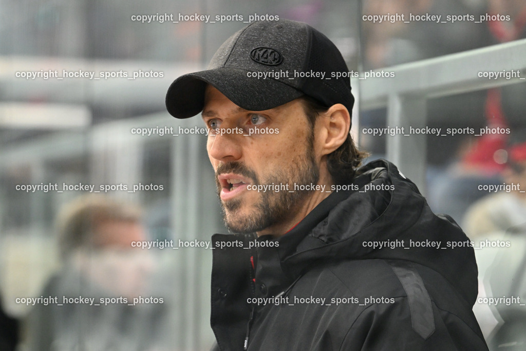 EC KAC Future Team vs. Die Adler Kitzbühl 7.10.2023 | Assistentcoach EC KAC FUTURE TEAM Christoph Brandner, EC KAC Future Team vs. Die Adler Kitzbühl 7.10.2023, EC KAC Future Team vs. Die Adler Kitzbühl am 07.10.2023 in Klagenfurt (Messehalle Klagenfurt), Austria, (Photo by Bernd Stefan)