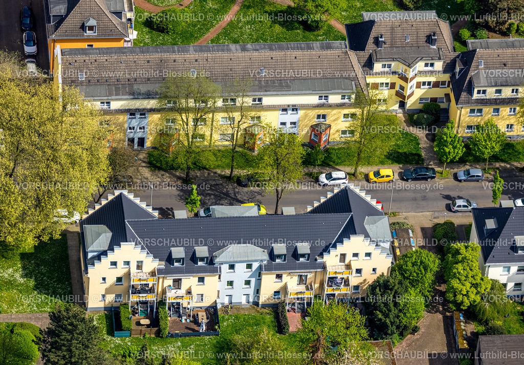 Oberhausen240401174 | Luftbild, Wohnsiedlung Wohnblock Flurstraße Ecke Hahnenstraße, Schlad, Oberhausen, Ruhrgebiet, Nordrhein-Westfalen, Deutschland