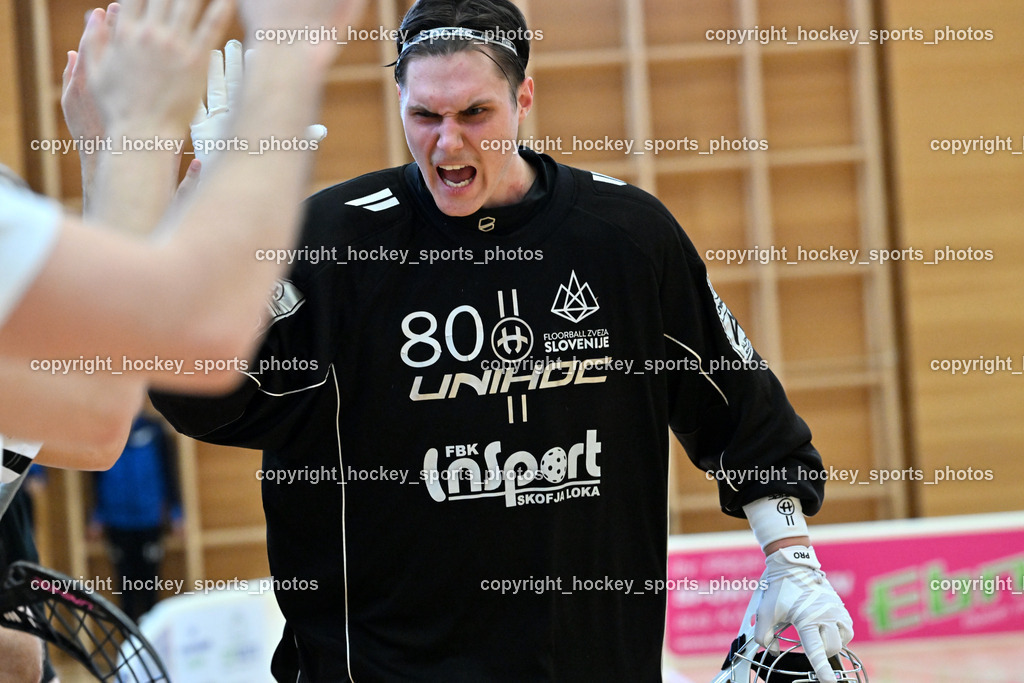 FBK Loka vs. VSV Unihockey | #80 Blaz Tomazin FBK Loka, FBK Loka vs. VSV Unihockey, FBK Loka vs. VSV Unihockey am 23.03.2025 in Villach (Ballspielhalle St. Martin), Austria, (Photo by Bernd Stefan)