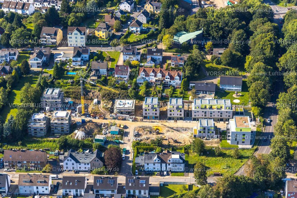 Hattingen240810620 | Luftbild, Baustelle Neubau Wohnsiedlung Im Westenfeld, Kindergarten und Kirche Heilig Geist, Baak, Hattingen, Ruhrgebiet, Nordrhein-Westfalen, Deutschland