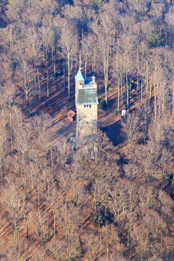 Luftbild: Kaiserturm im Ortsteil Gadernheim in Lautertal im Bundesland Hessen in Deutschland. Foto: IMG_096743.jpg vom 15.02.2017 durch Werner Riehm/FLY-FOTO.de