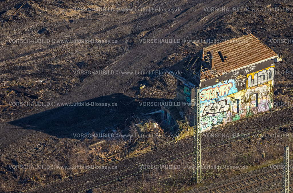 Dortmund230200200 | Luftbild, Bahnwärterhäuschen Stellwerk Westfaliastraße, Dorstfelder Brücke, Dortmund, Ruhrgebiet, Nordrhein-Westfalen, Deutschland