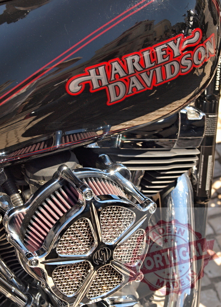 Harley-Davidson motorcycle engine with custom air filter | Harley-Davidson motorcycle engine showcasing chrome parts and custom air filter - Realized with Pictrs.com