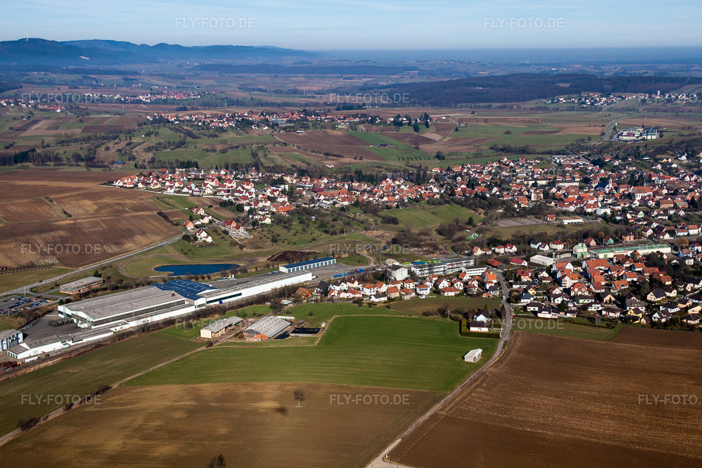 Luftbild: Soultz-sous-Forets in Soultz-sous-Forêts im Bundesland Bas-Rhin in Frankreich. Foto: IMG_37447.jpg vom 07.02.2011 durch Werner Riehm/FLY-FOTO.de